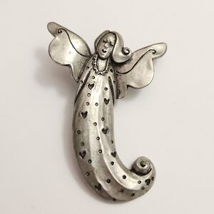 Vintage 1996 Seagull Pewter Angel Brooch